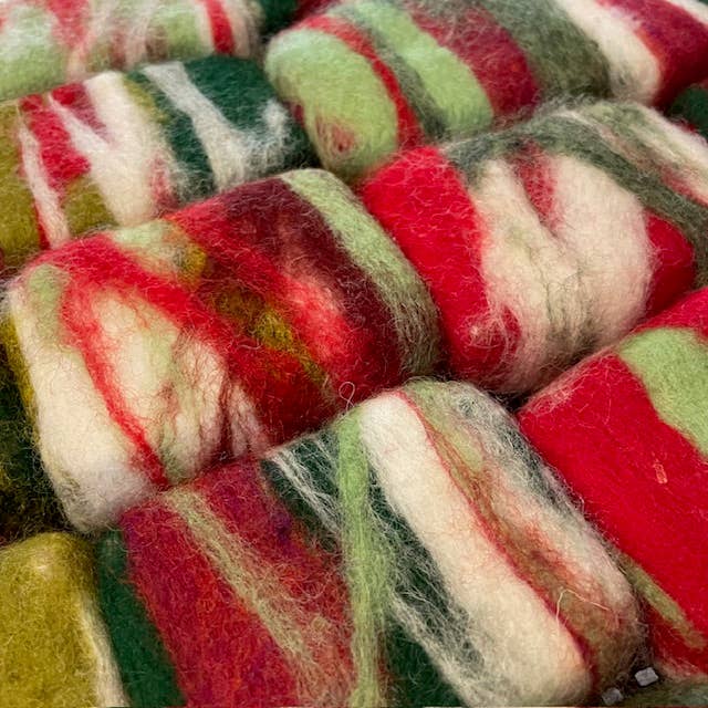 Felted Goat Milk Soap Bar- Christmas Edition