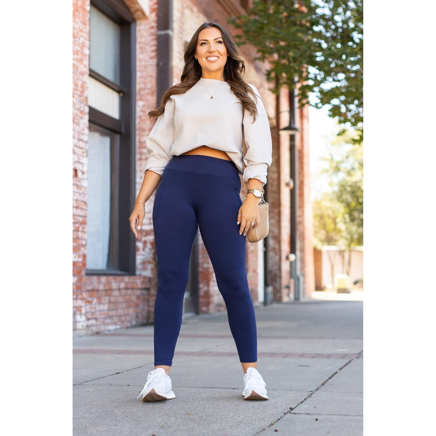 Ready to Ship | The Nyla - Navy Full-Length with Pocket Leggings - Luxe Leggings by Julia Rose®