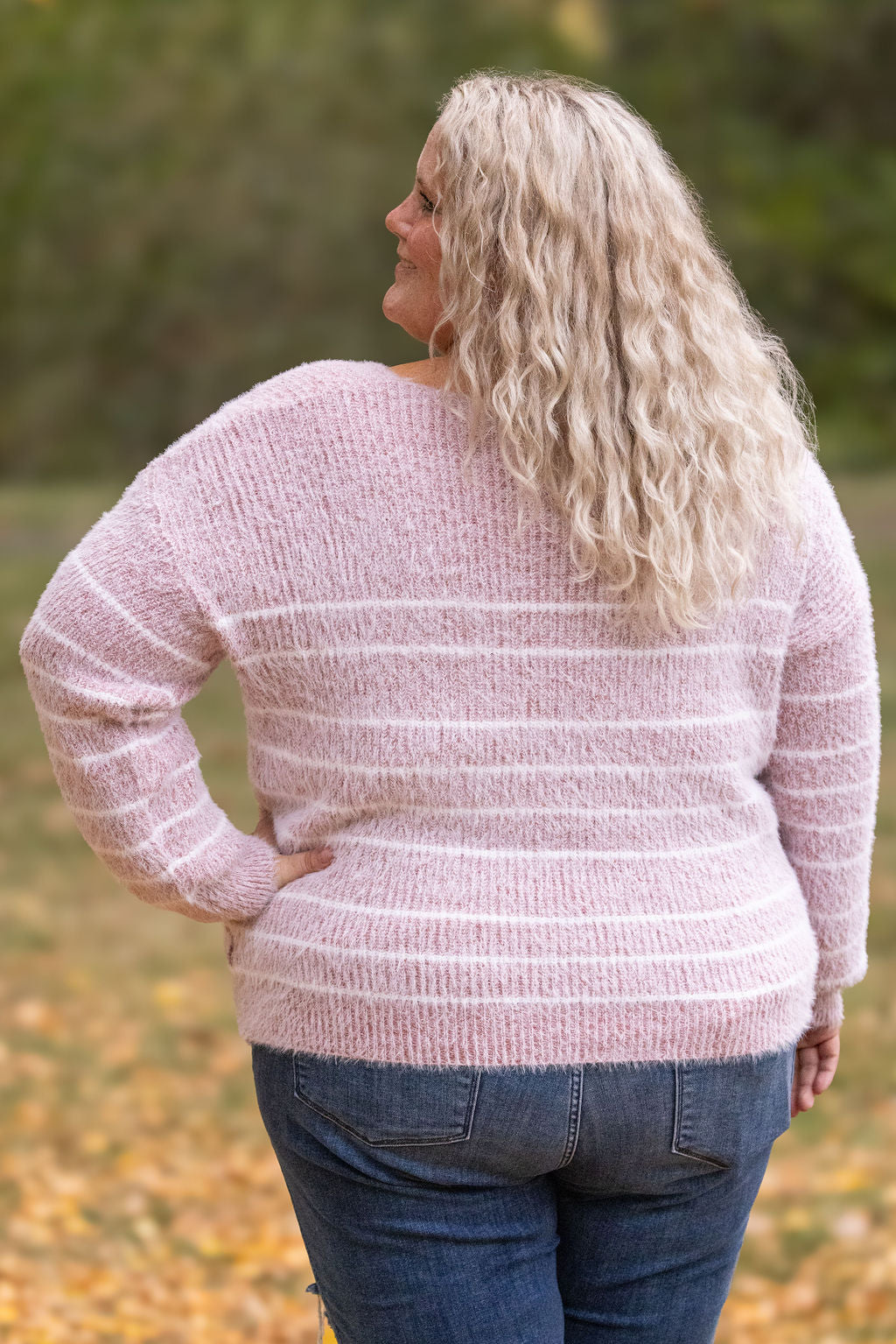 IN STOCK Cozy Striped Sweater - Mauve FINAL SALE