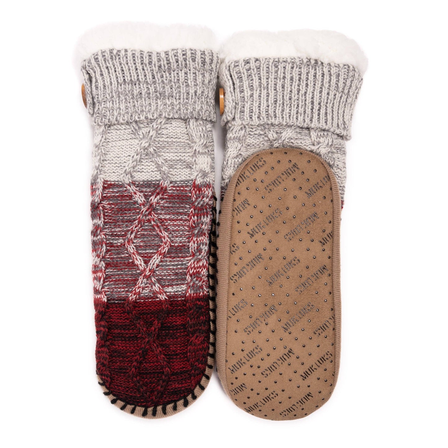 MUK LUKS Women's Short Cable Slipper Sock