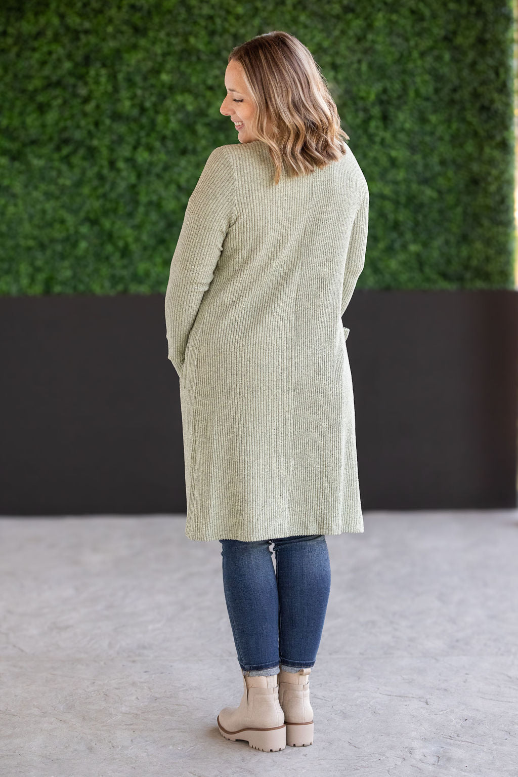 IN STOCK Colbie Ribbed Cardigan - Pistachio