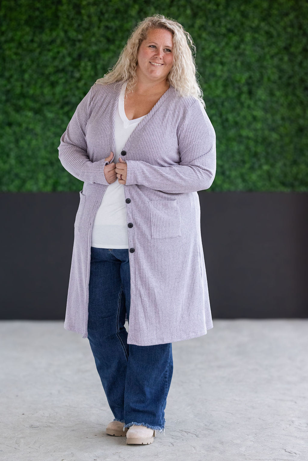 IN STOCK Colbie Ribbed Cardigan - Lavender