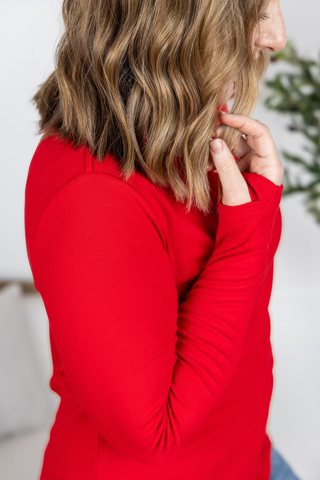 IN STOCK Leah Long Sleeve Top - Red FINAL SALE