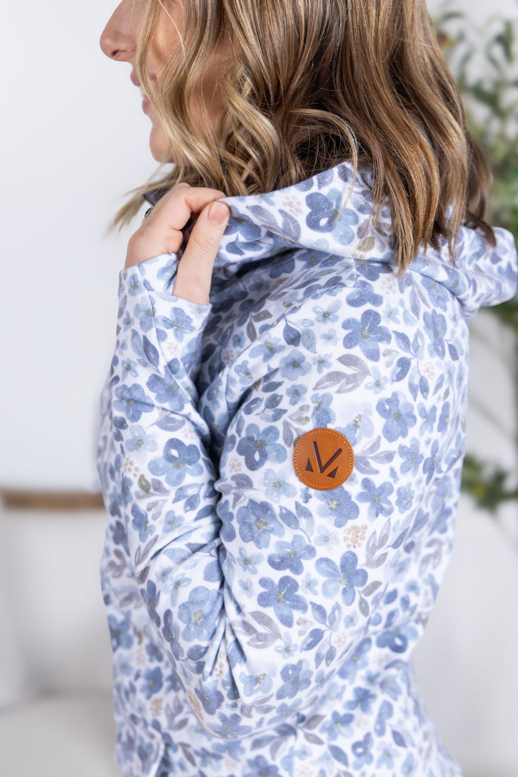 IN STOCK HalfZip Hoodie - Blue Floral FINAL SALE