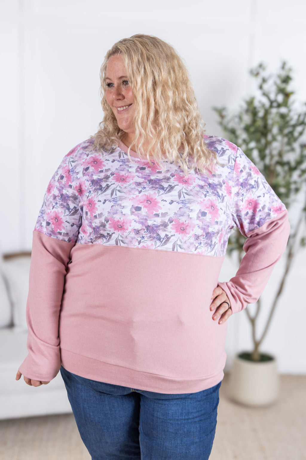 IN STOCK Natalie Pullover - Pink Floral Mix FINAL SALE