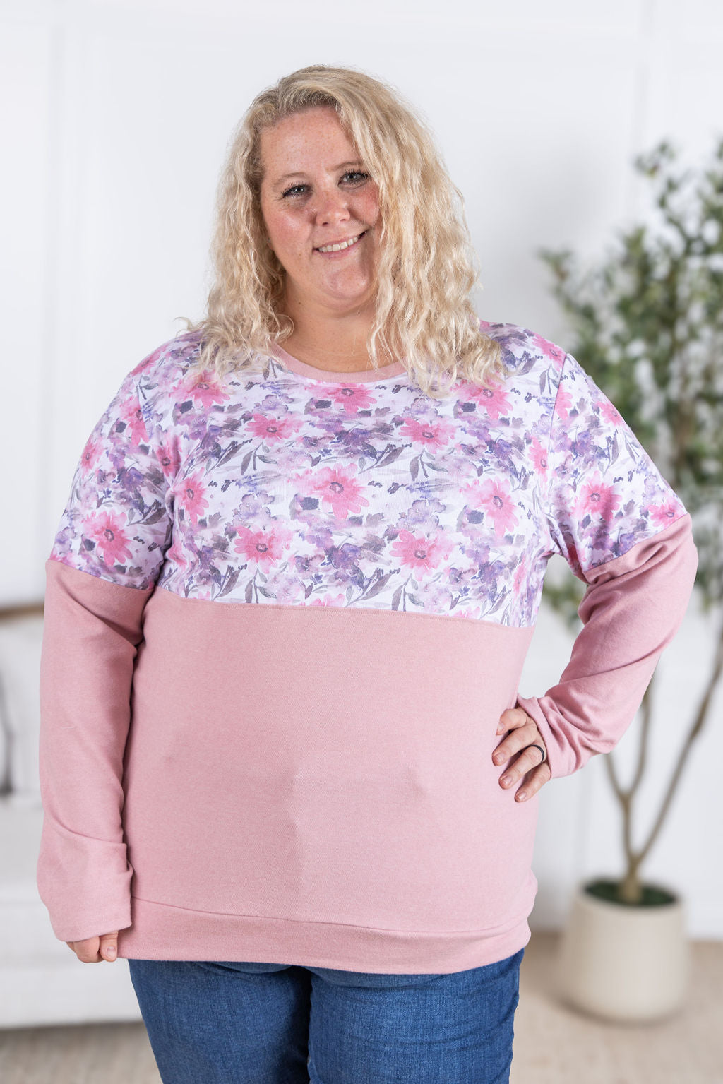 IN STOCK Natalie Pullover - Pink Floral Mix FINAL SALE