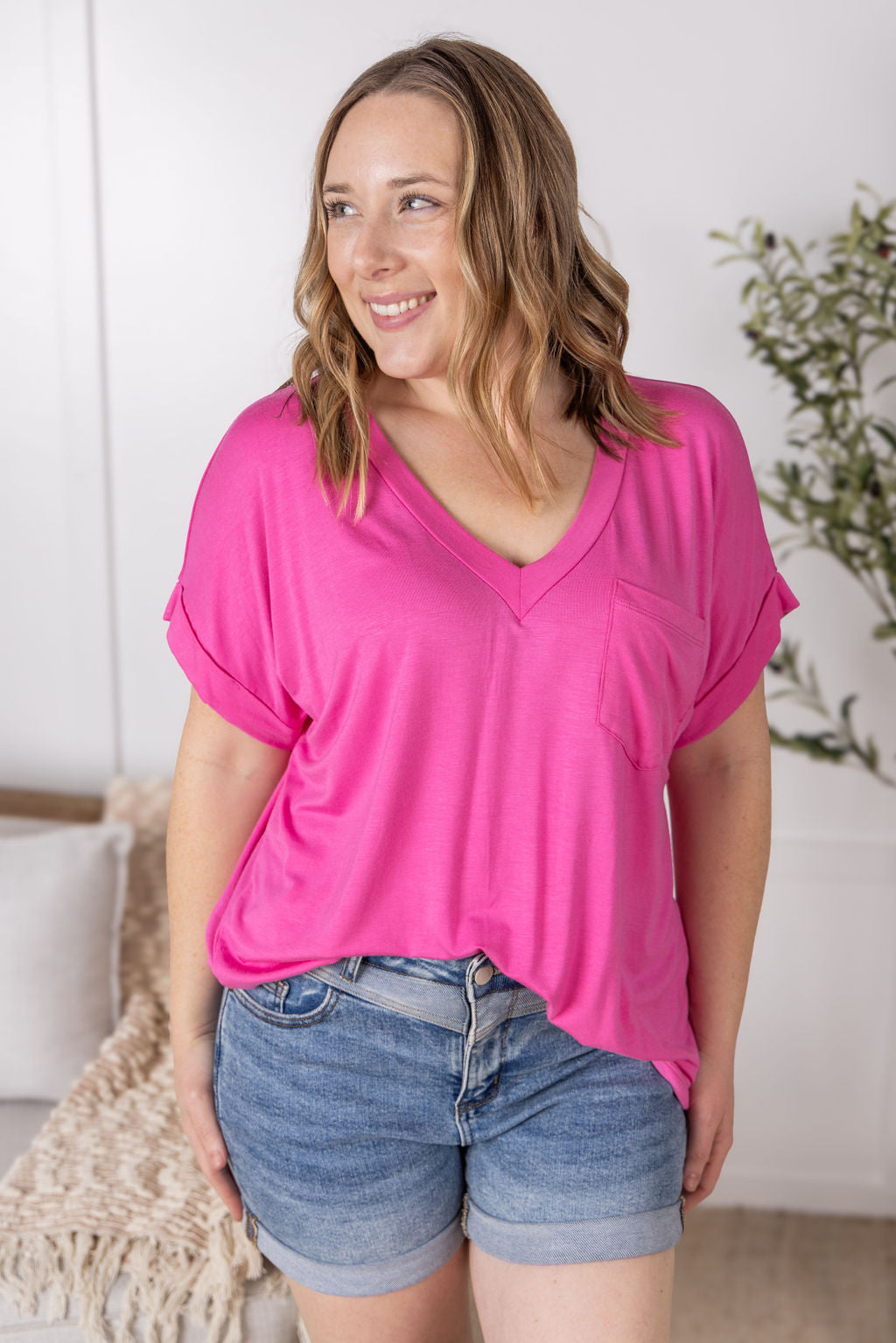 IN STOCK Sierra Pocket Top - 80’s Pink