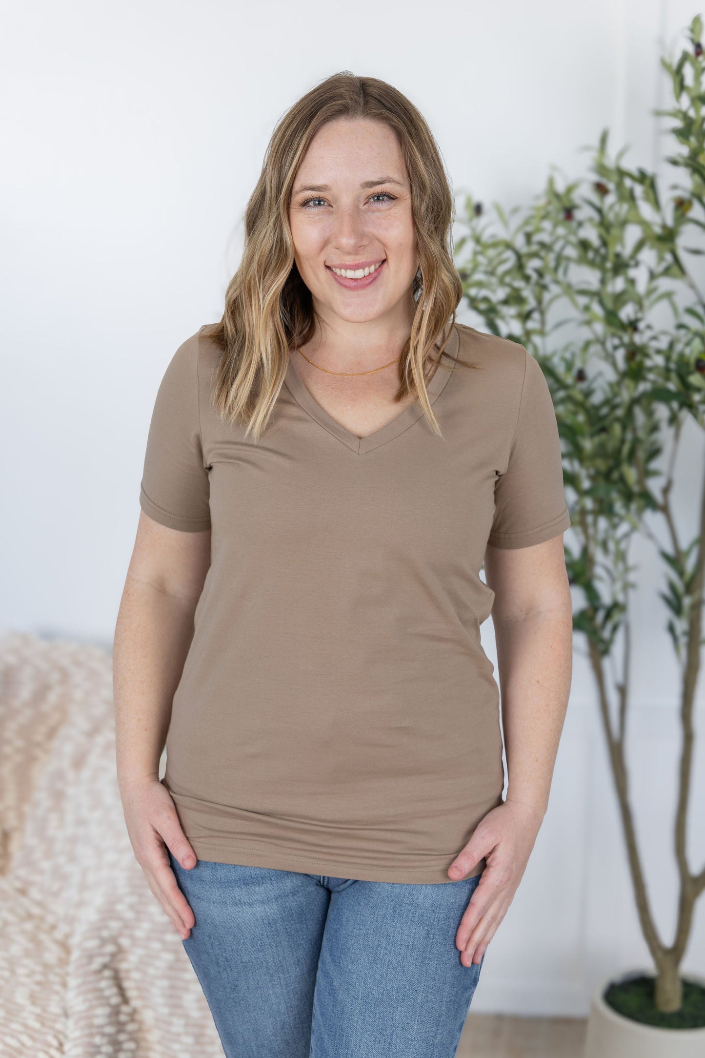 IN STOCK Olivia Tee - Mocha | Women's Short Sleeve