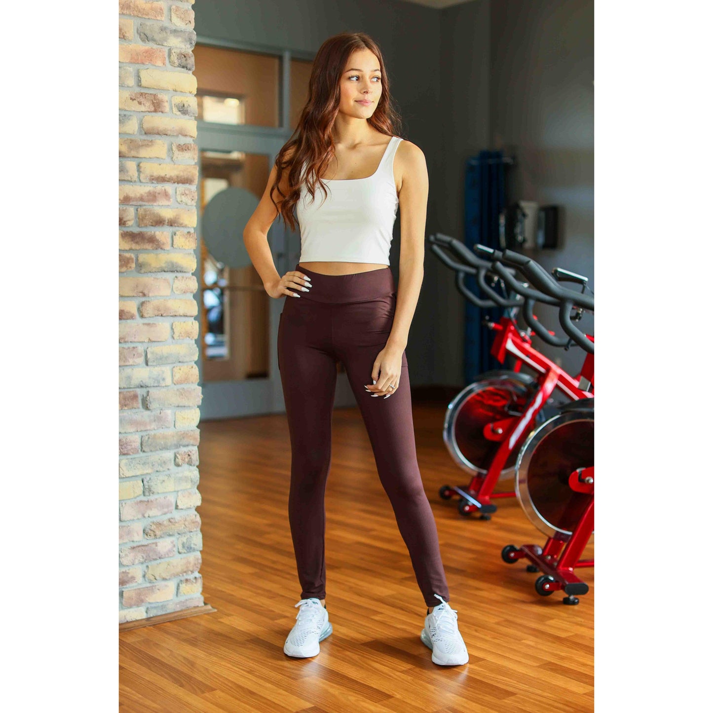 Ready to Ship  |The Brady -  Brown FULL LENGTH Leggings with POCKET Round 2 - Luxe Leggings by Julia Rose®