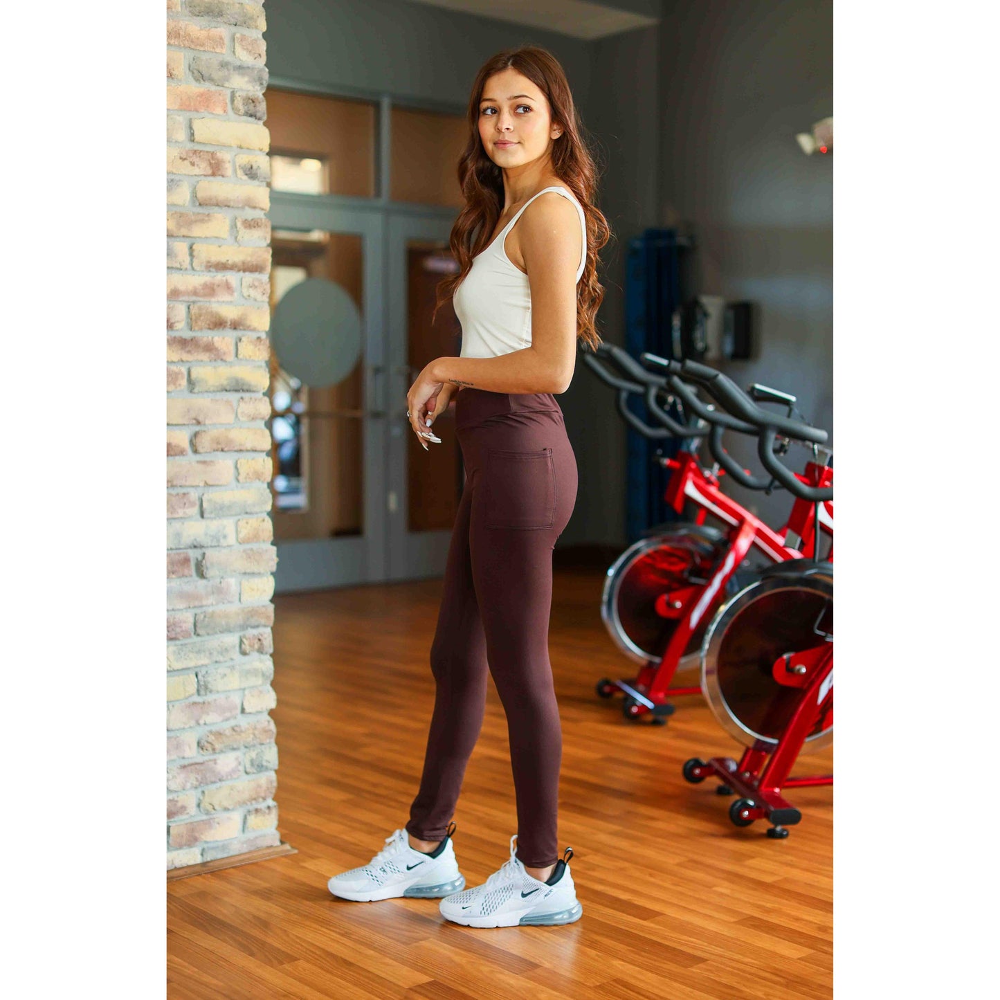 Ready to Ship  |The Brady -  Brown FULL LENGTH Leggings with POCKET Round 2 - Luxe Leggings by Julia Rose®