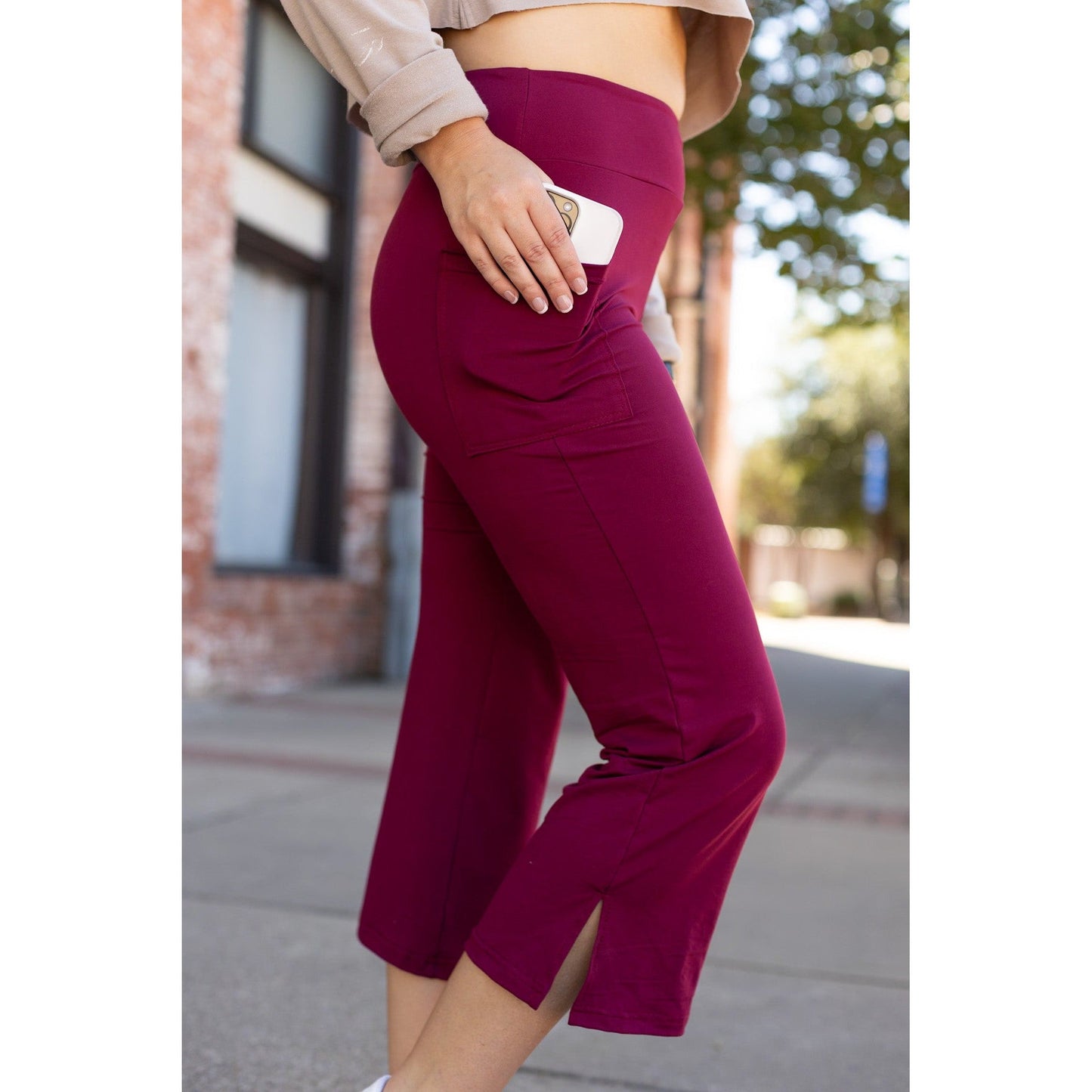 Ready to Ship | The Courtney - Maroon High Waisted Gaucho Pants - ROUND 2