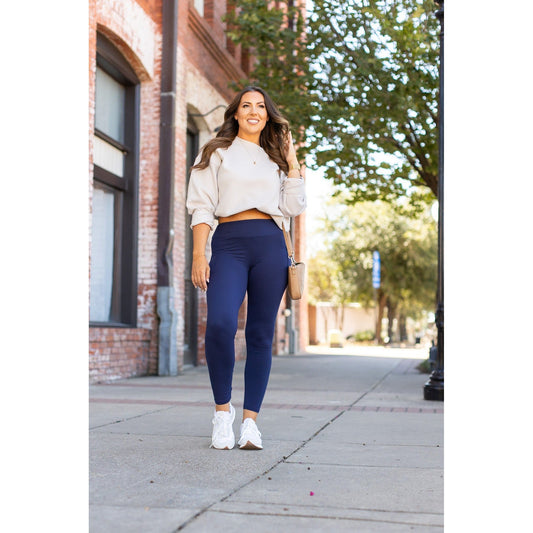 Ready to Ship | The Nyla - Navy Full-Length with Pocket Leggings - Luxe Leggings by Julia Rose®