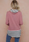 Lovely Melody Striped Bottom Layer Cowl Neck Top Size 2X