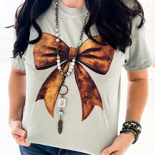 Leather Bow Graphic Tee