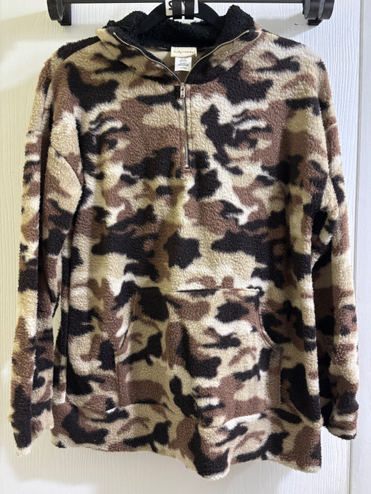 Lovely Melody Fleece Quarter Zip Hoodie Size L