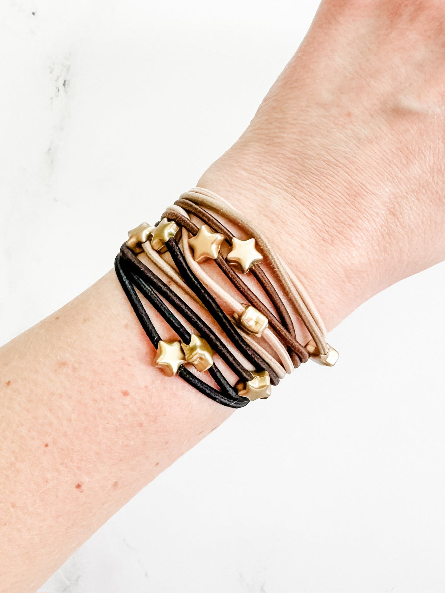 IN STOCK Hair Tie Bracelet Sets - Neutral Gold Accents | Hair Accessories