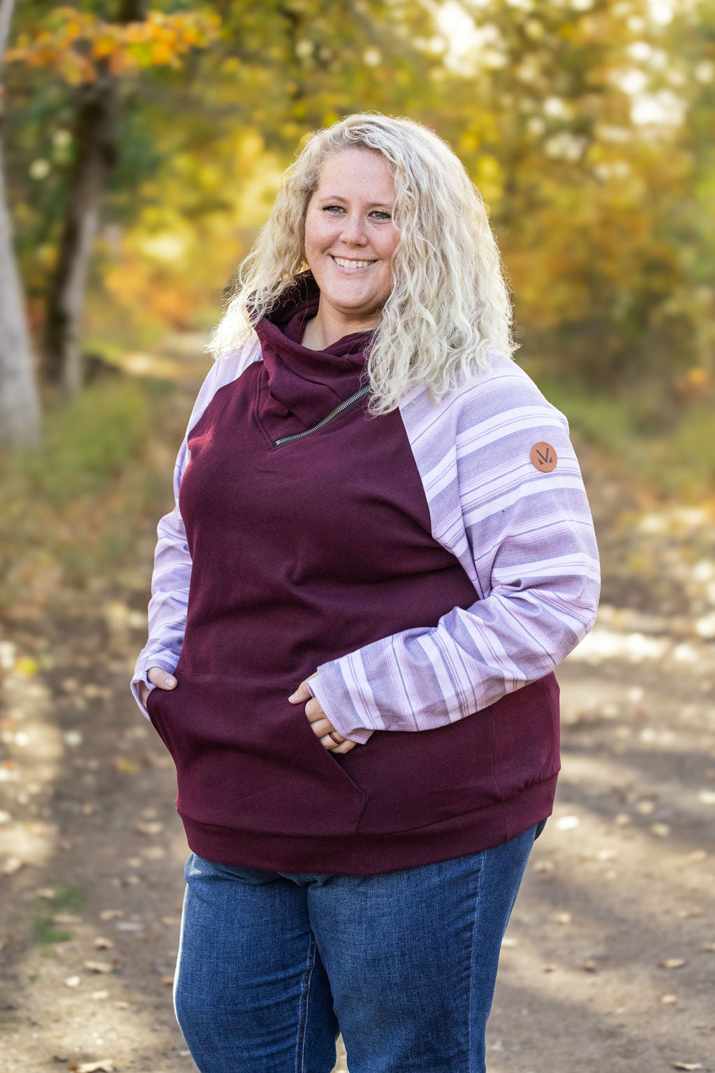 IN STOCK Classic Zoey ZipCowl Sweatshirt - Berry Serape FINAL SALE