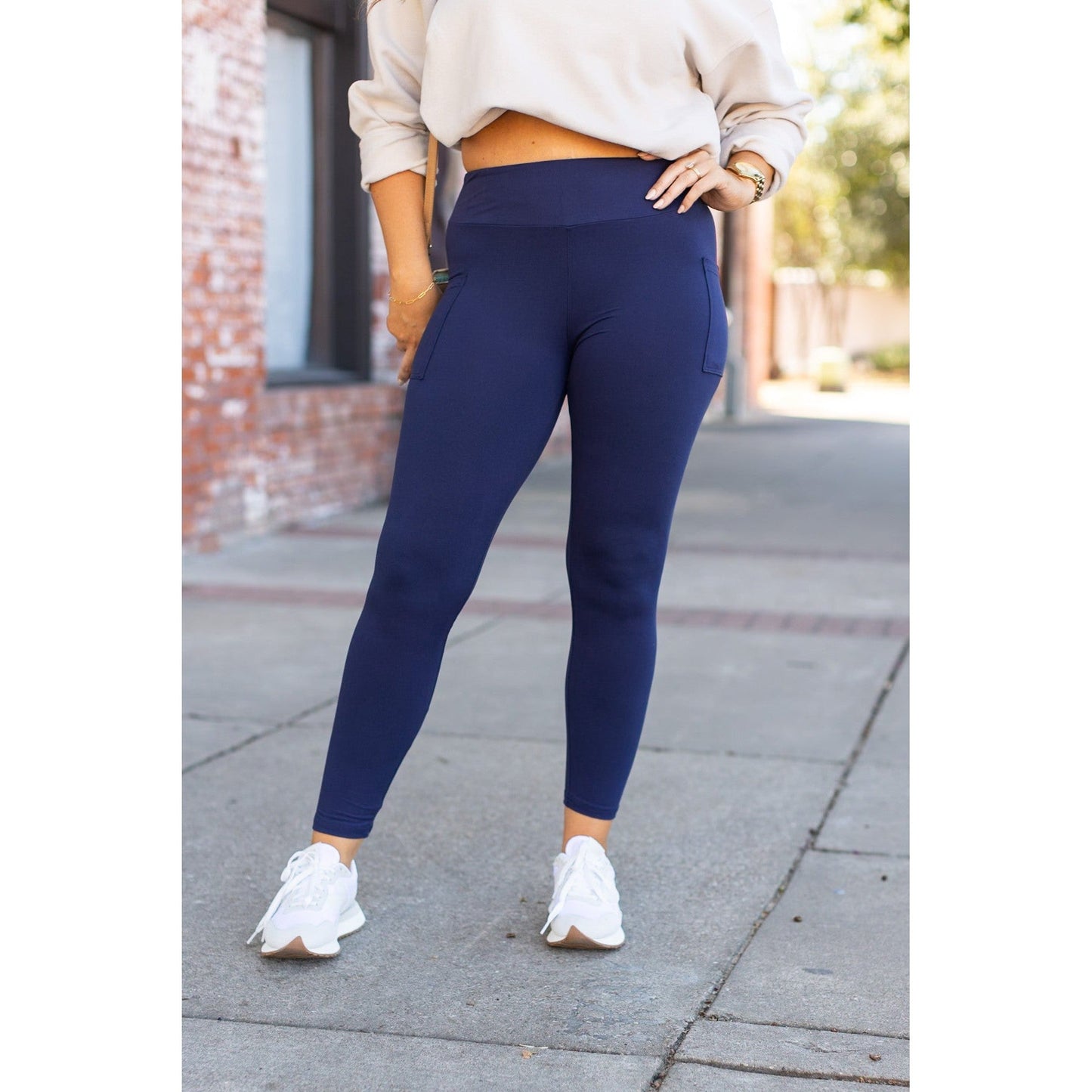 Ready to Ship | The Nyla - Navy Full-Length with Pocket Leggings - Luxe Leggings by Julia Rose®