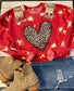 Bleached & Distressed Leopard Heart Crew
