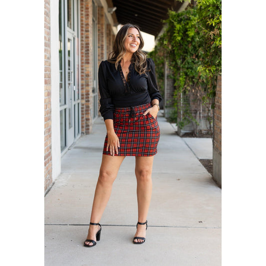 Ready to Ship | The Helena – Red Plaid Jogger Skirt ❤️🖤