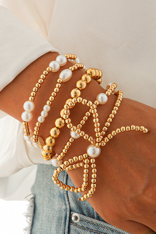 Pearl Bow Bracelet Set