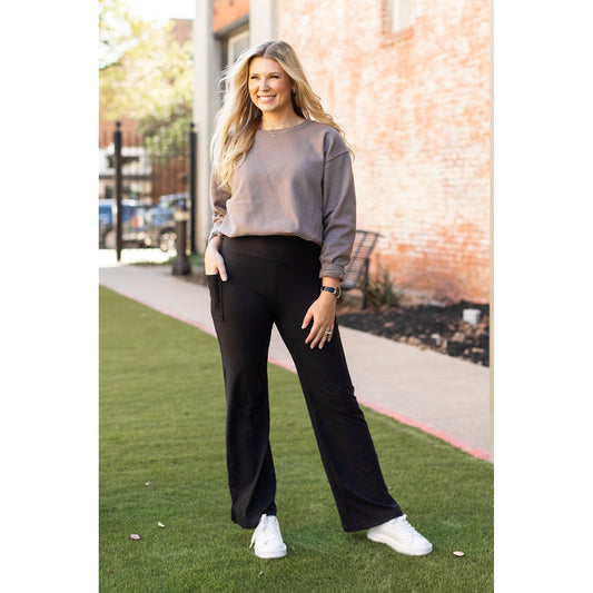 Ready to Ship | The Madison - Straight Leg Black Leggings with Pockets