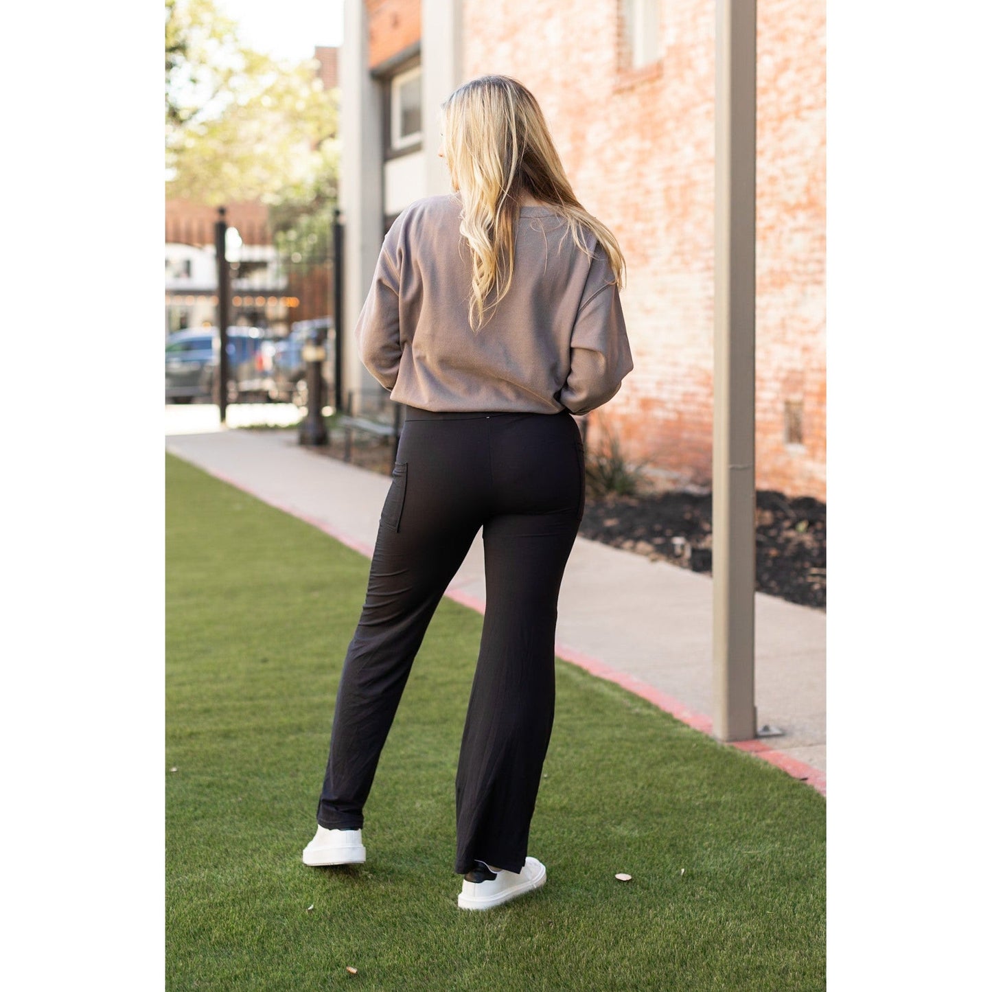 Ready to Ship | The Madison - Straight Leg Black Leggings with Pockets