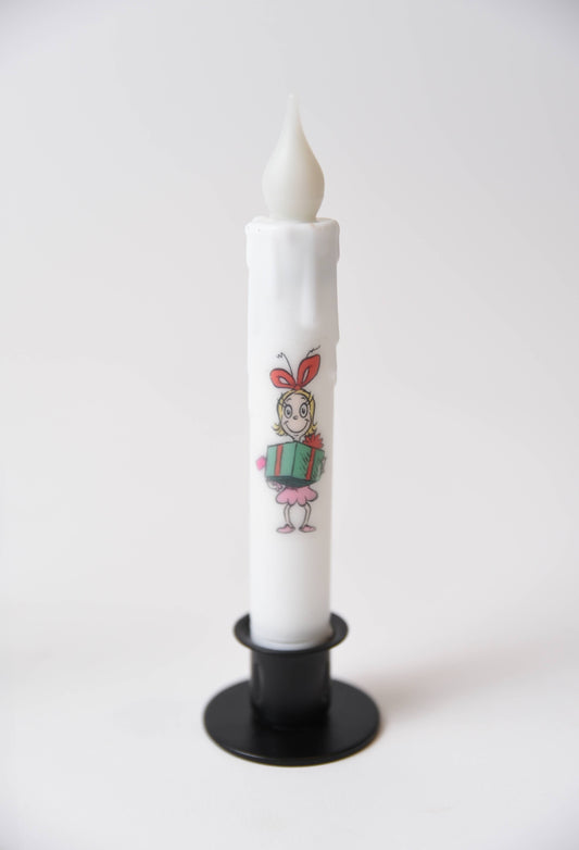 Cindy Lou Who Battery Operated LED Timer Taper Candle