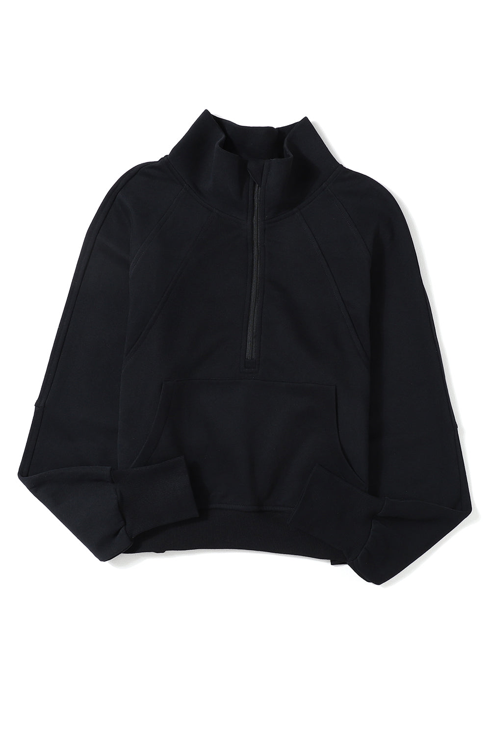 Half Zip Thumbhole Sleeve Sweatshirt