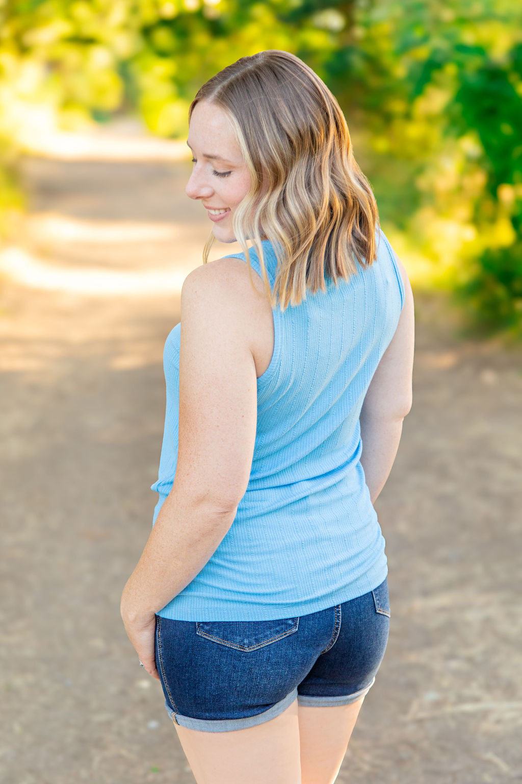 IN STOCK Mila Zipper Tank - Blue