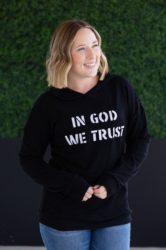 IN STOCK Corrine Embroidered Hoodie - In God We Trust