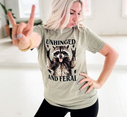 Unhinged And Feral Raccoon Graphic Tee