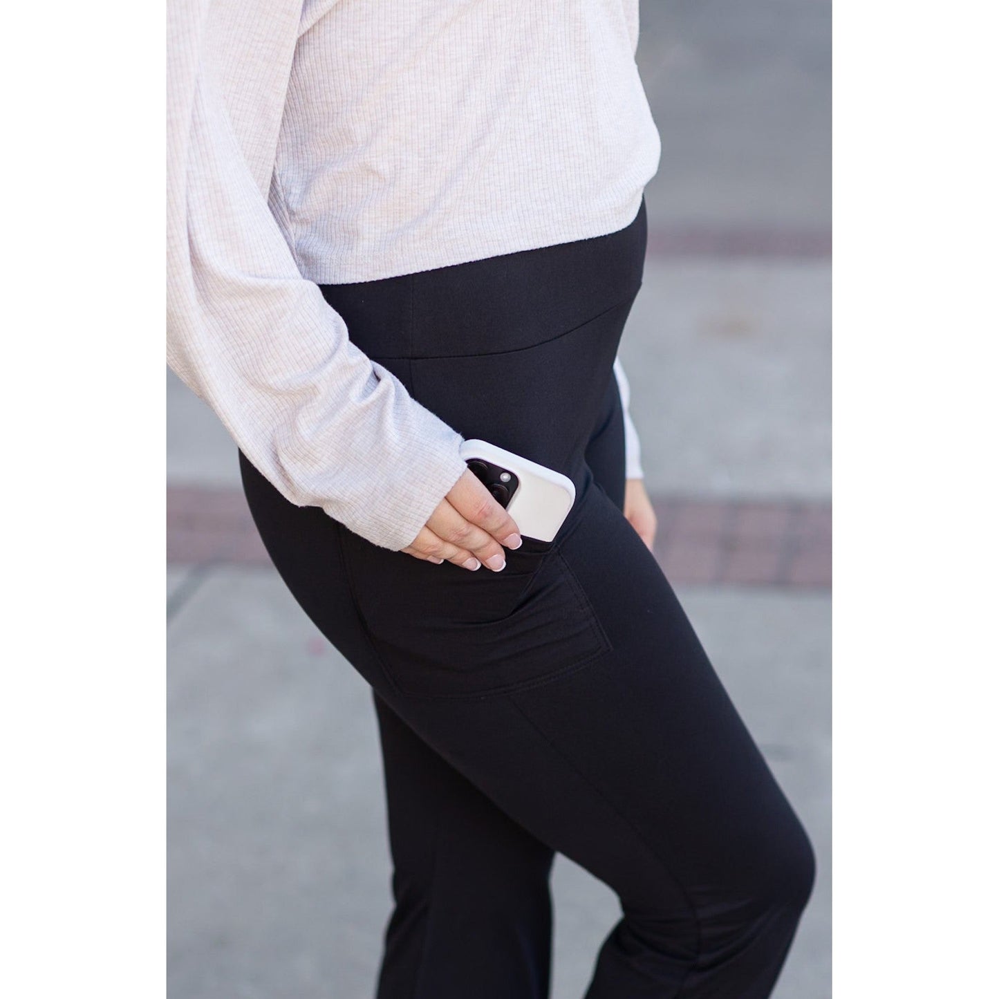 Ready to Ship | The Vanessa - 30” - Black Bootcut Leggings R3