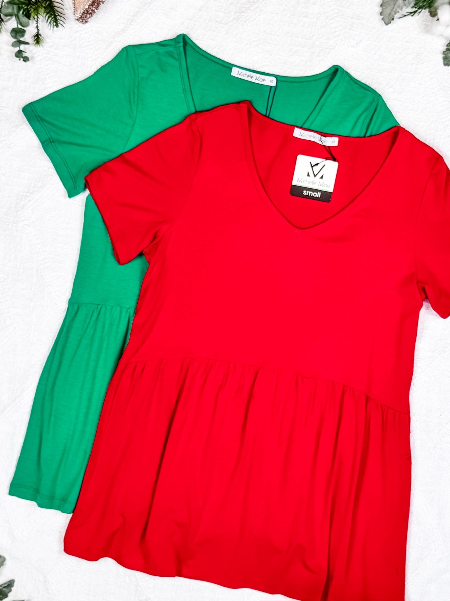 IN STOCK Sarah Ruffle Short Sleeve - Green