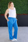 IN STOCK Wide Leg Vintage Wash Bottoms - Winter Blue