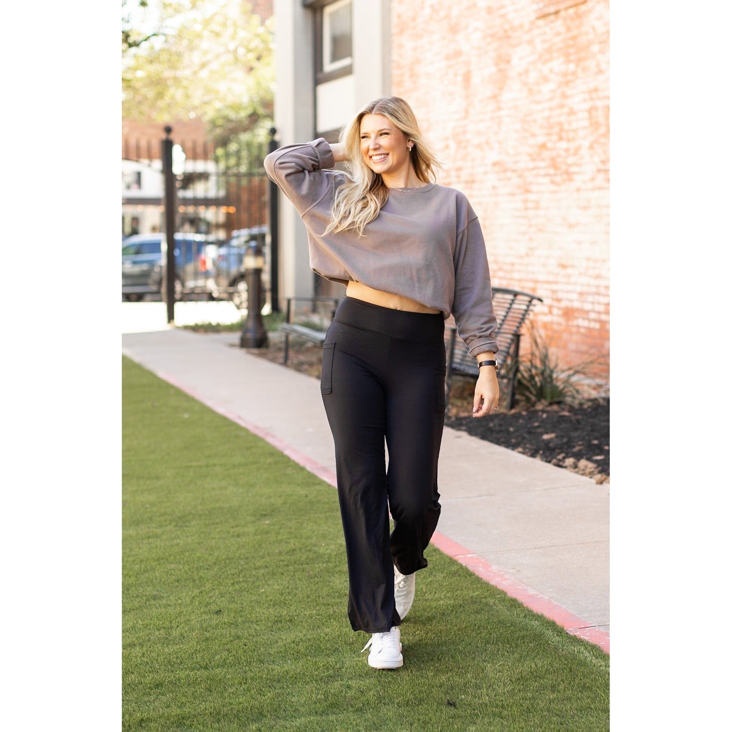 Ready to Ship | The Madison - Straight Leg Black Leggings with Pockets