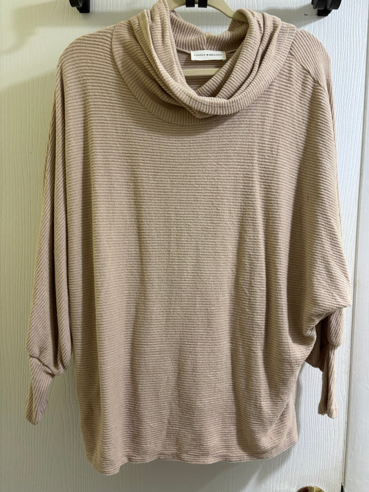 Lovely Melody Soft Ribbed Cowl Neck Top Size S