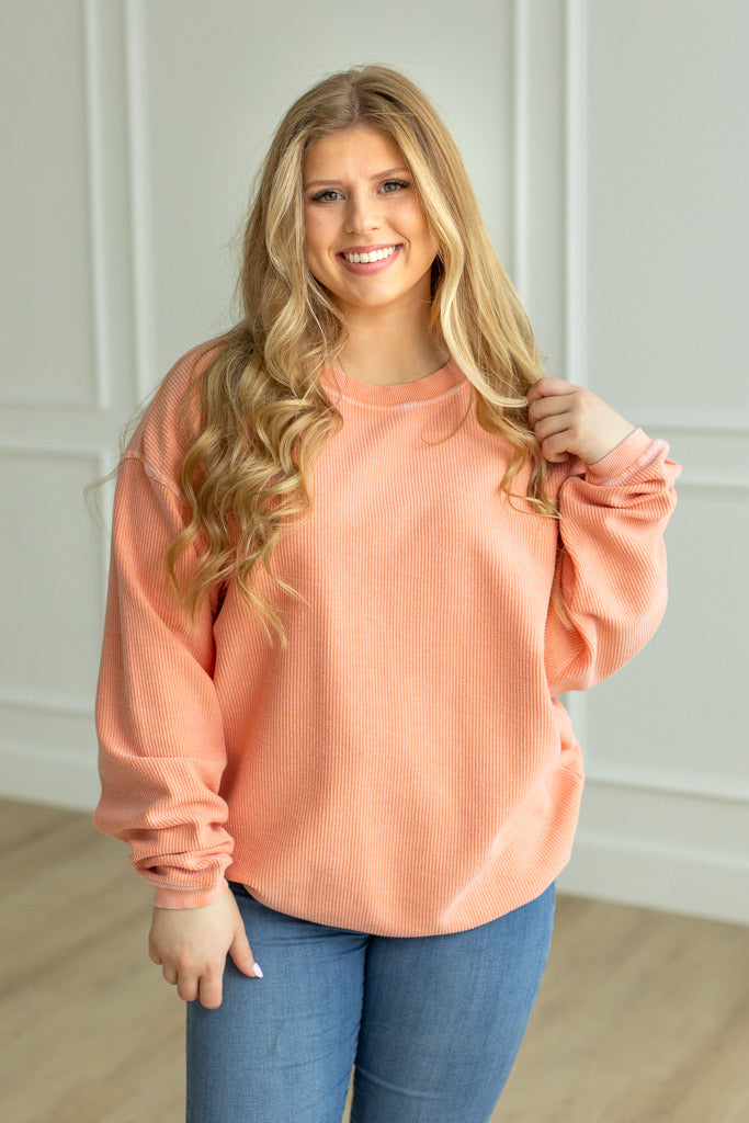 MARIGOLD- Essential Luxe Corded Crew Sweatshirt