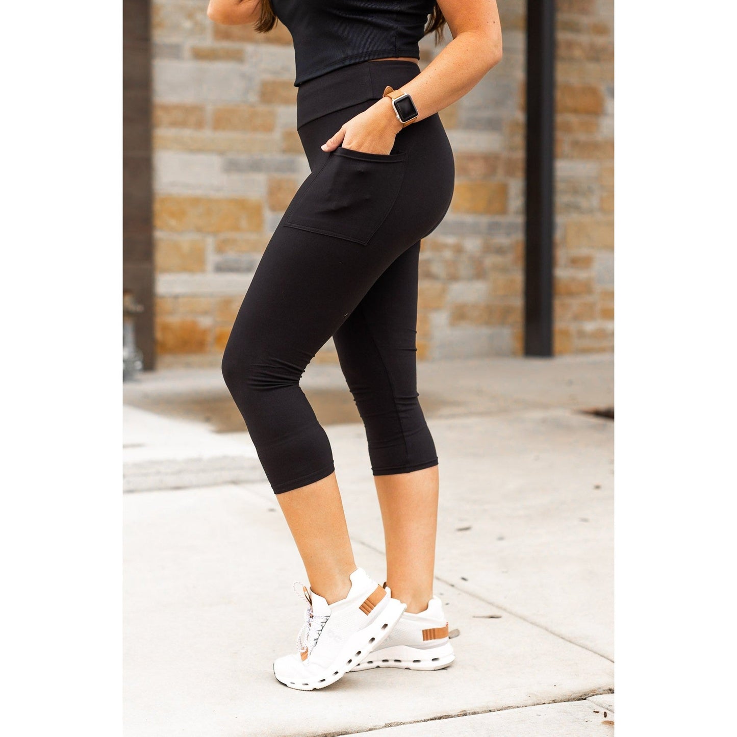 Ready to Ship | The Cassandra - Black CAPRI with POCKETS  - Luxe Leggings by Julia Rose®