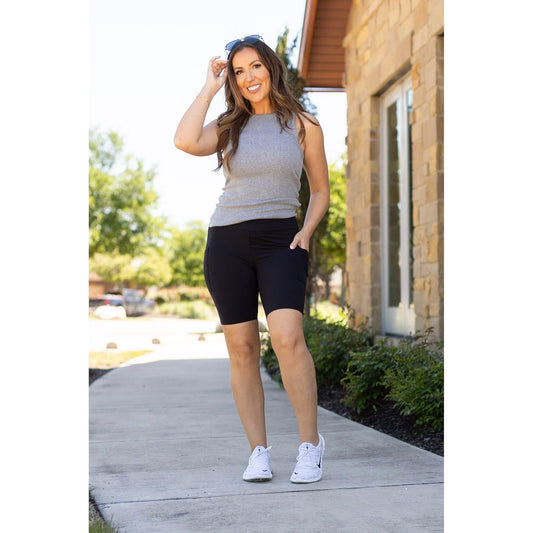 Ready to Ship | The Bree - Black  BIKER SHORTS  - Luxe Leggings by Julia Rose®