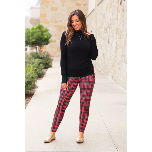 Julia Rose The Holly plaid full length leggings , High-waisted plaid leggings by Julia Rose