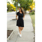 Julia Rose Dakota Dress women’s boutique midi dress front view, Woman wearing Julia Rose Dakota Dress casual everyday outfit
