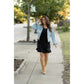 Julia Rose Dakota Dress women’s boutique midi dress front view, Woman wearing Julia Rose Dakota Dress casual everyday outfit