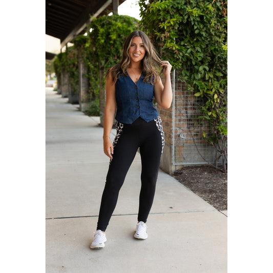 Ready to Ship | The Carolina - Cow Print Panel Leggings