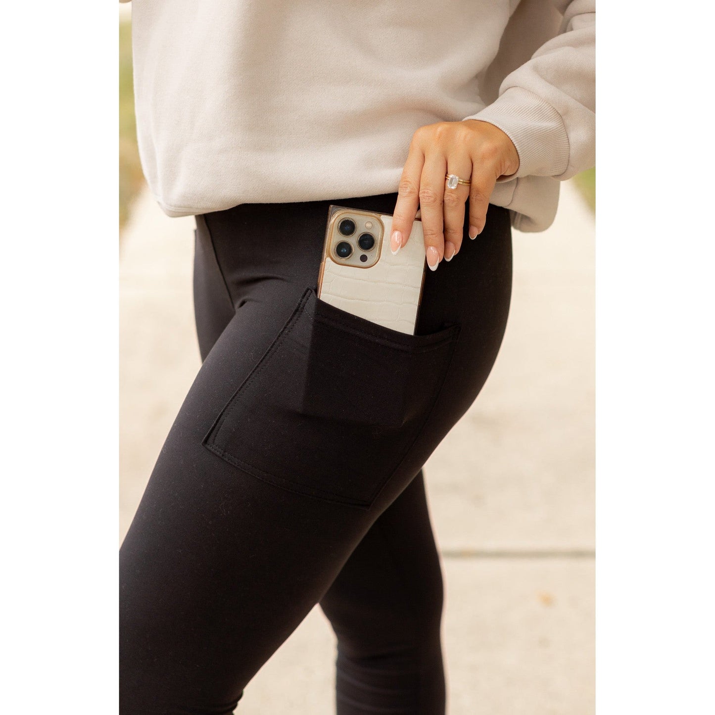 PreOrder |  BLACK FULL-LENGTH Leggings with POCKET  - Luxe Leggings by Julia Rose®