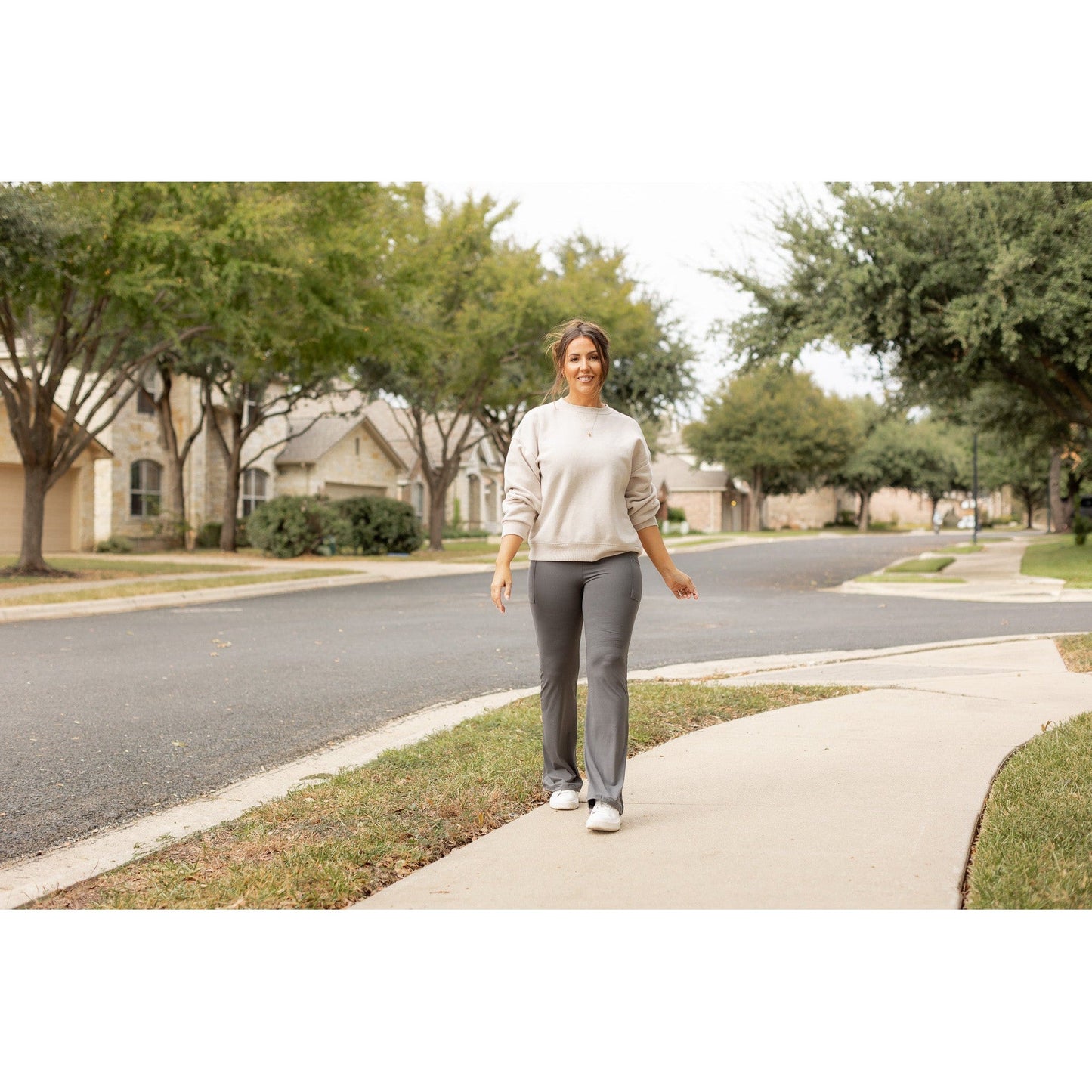 Ready to Ship | The Cassie - 30"  CHARCOAL Bootcut Leggings with Pockets - Round 2