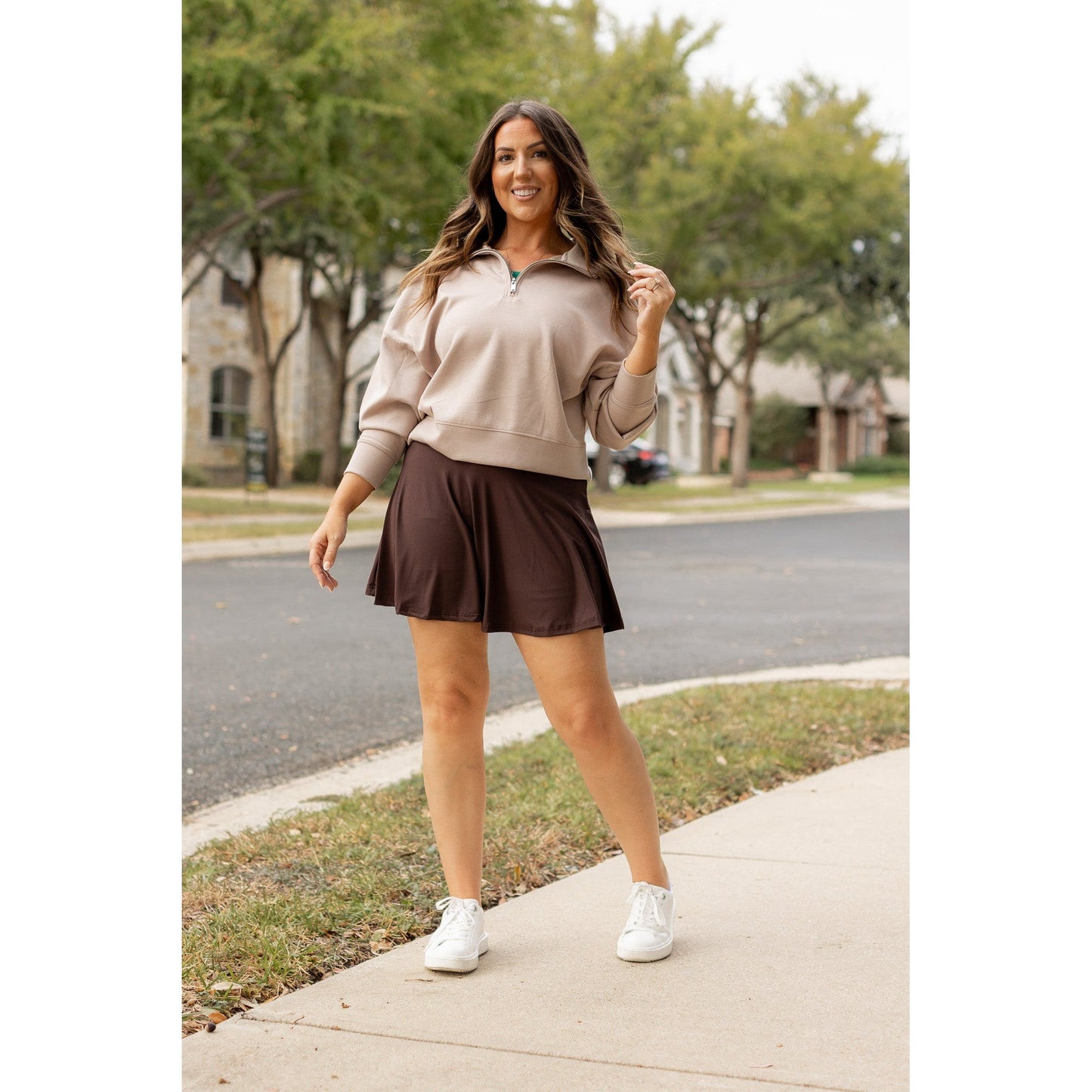 Ready to Ship | The Britt - Brown Skort*