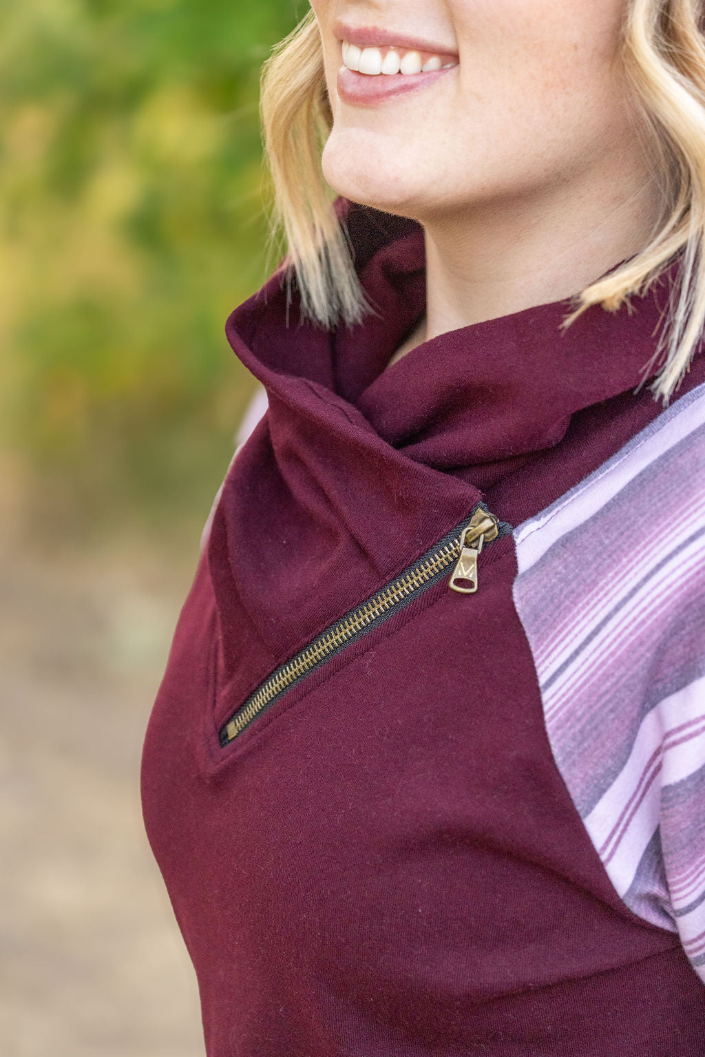 IN STOCK Classic Zoey ZipCowl Sweatshirt - Berry Serape FINAL SALE