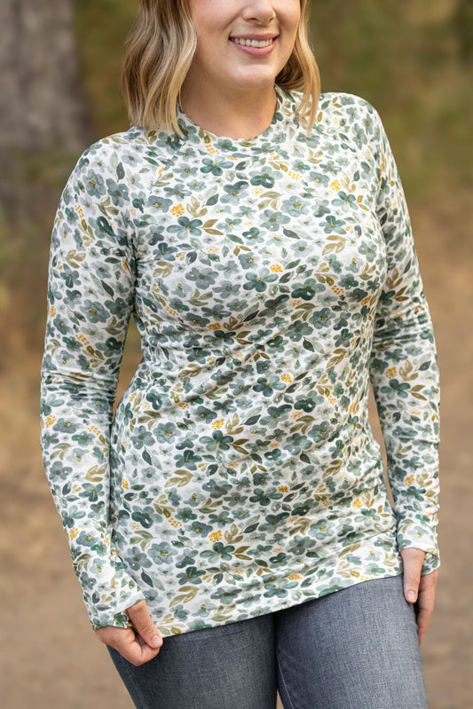 IN STOCK Blair Long Sleeve Top - Green Floral FINAL SALE