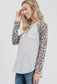 Lovely Melody Striped & Leopard Raglan Top Size 2X